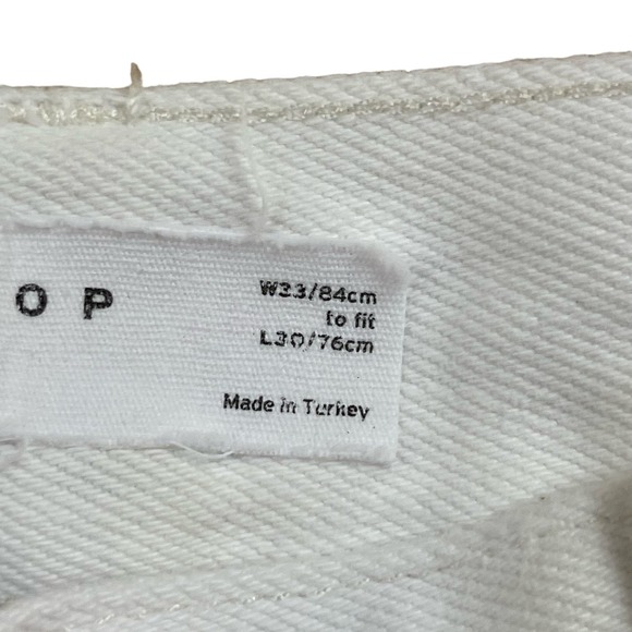 Topshop Kort High Waisted Colorblock Straight Leg Jeans Brown women’s size 30 - Picture 7 of 7